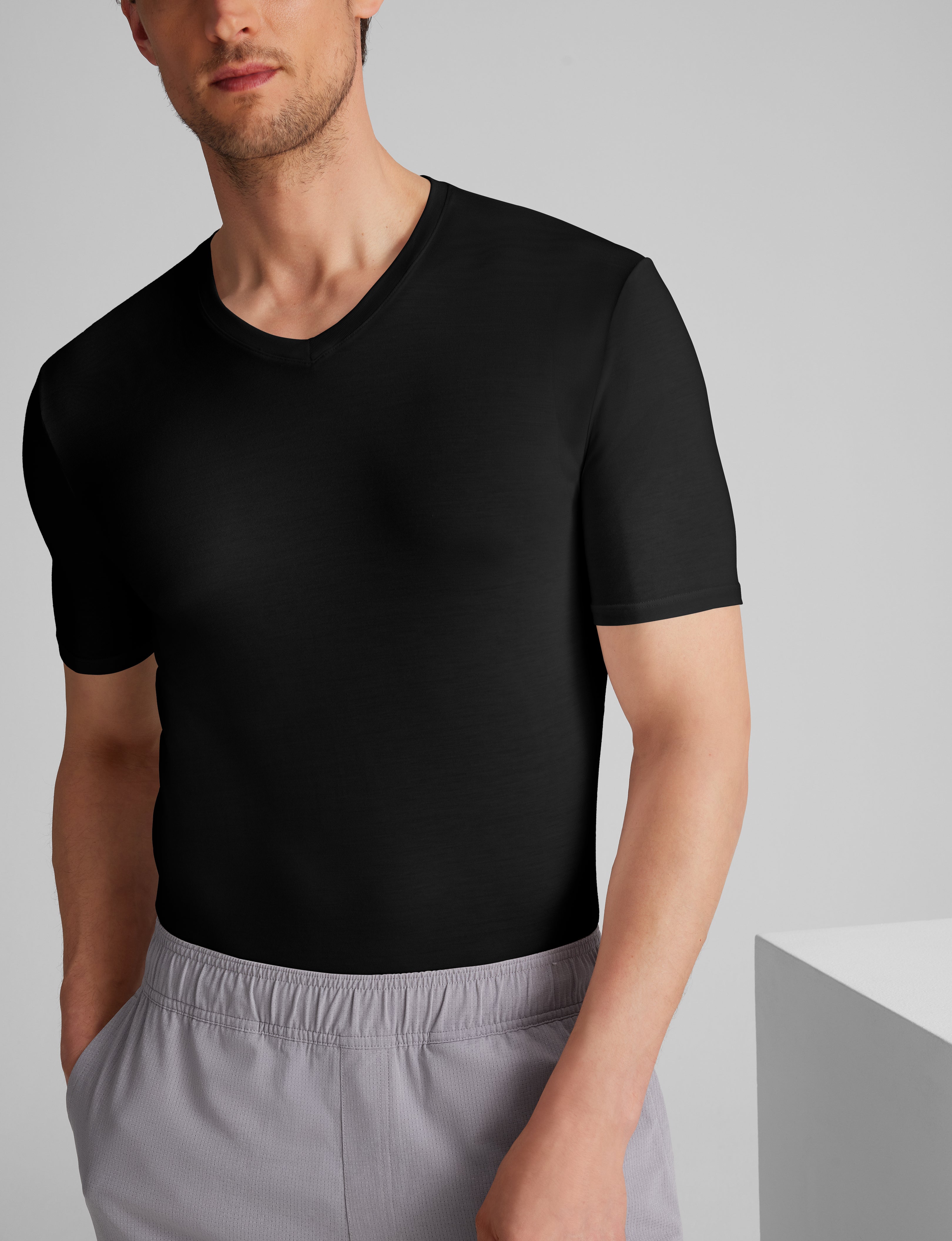 Second Skin High V-Neck Stay-Tucked Undershirt (3-Pack) - Image 6