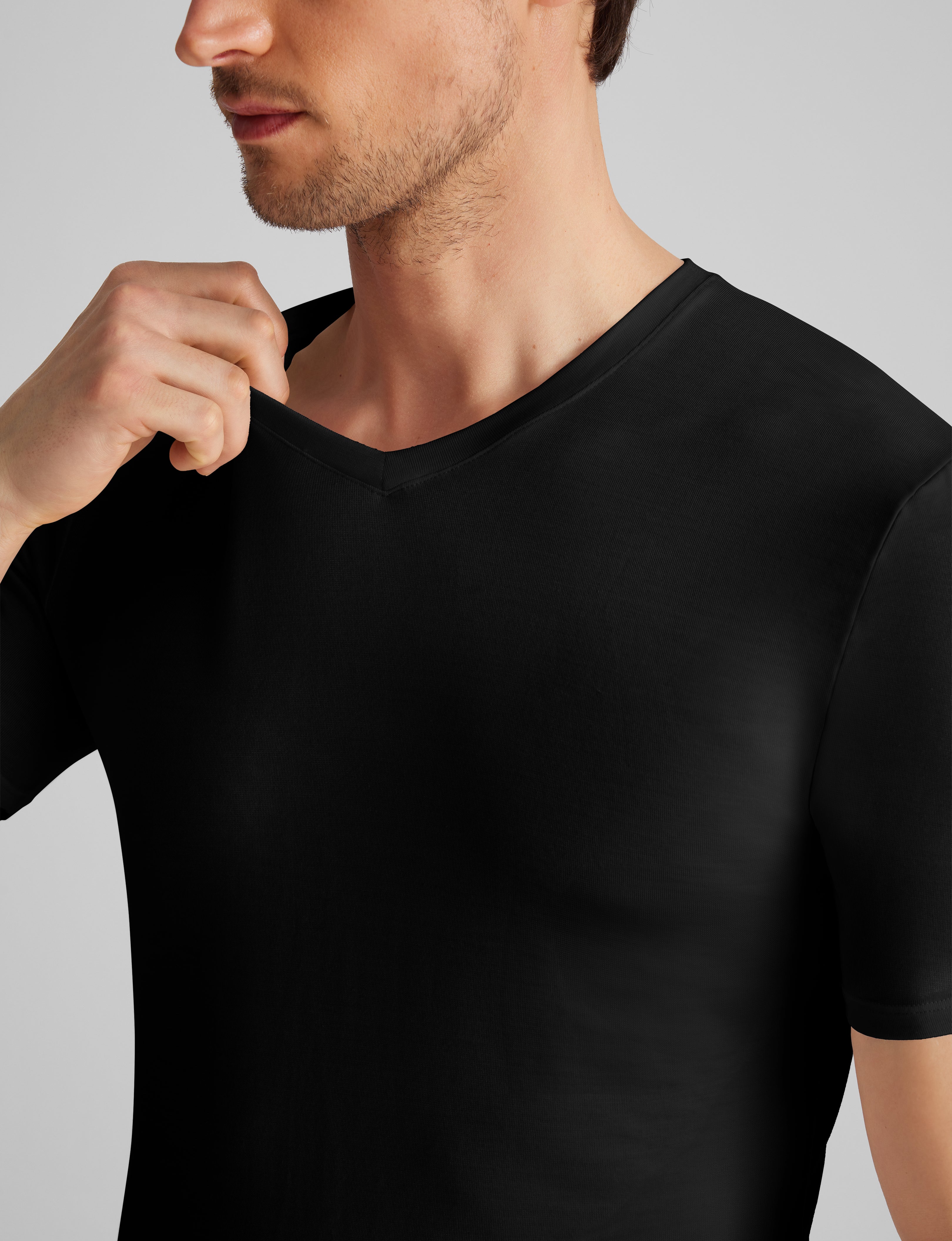 Second Skin High V-Neck Stay-Tucked Undershirt (3-Pack) - Image 5