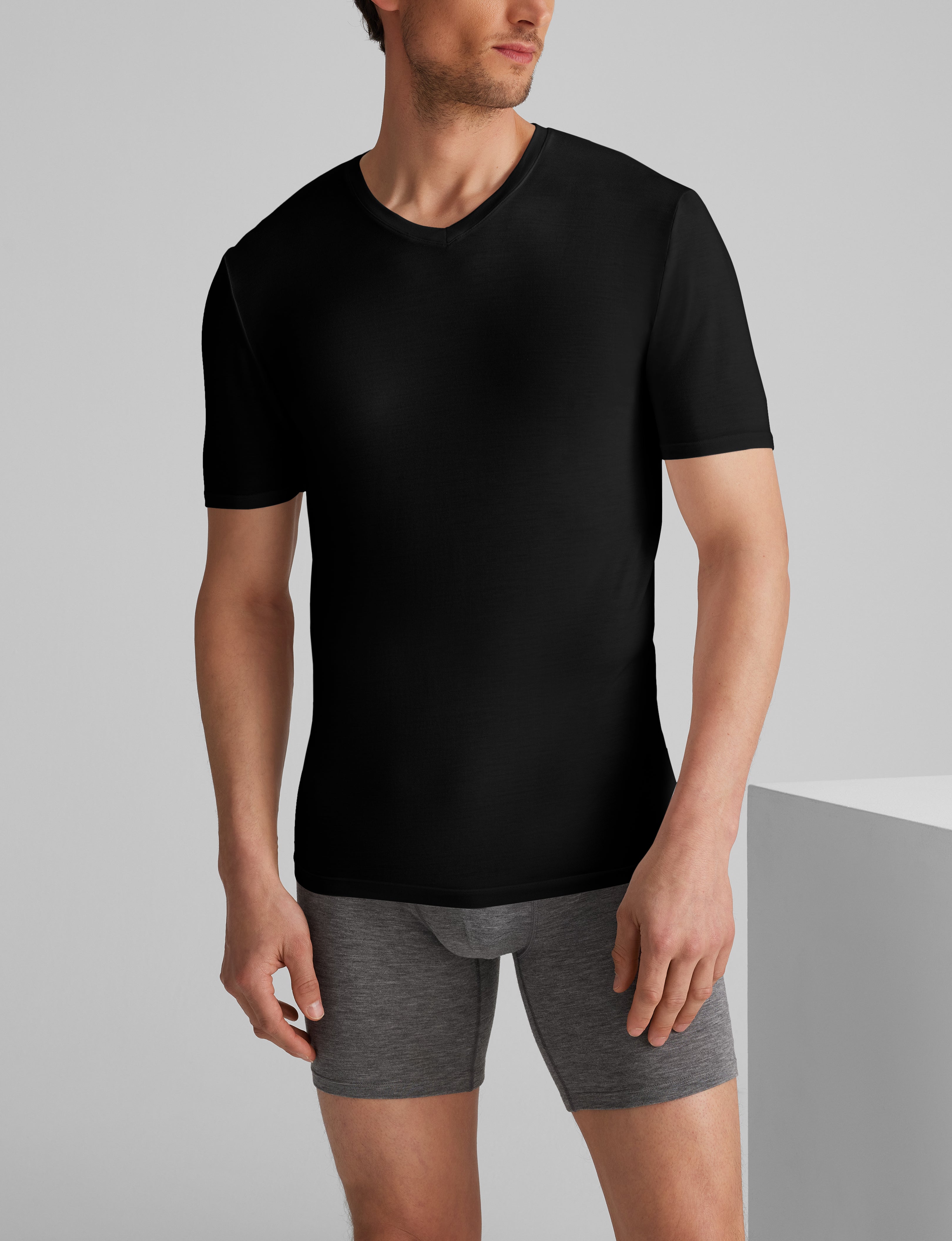 Second Skin High V-Neck Stay-Tucked Undershirt (3-Pack) - Image 3