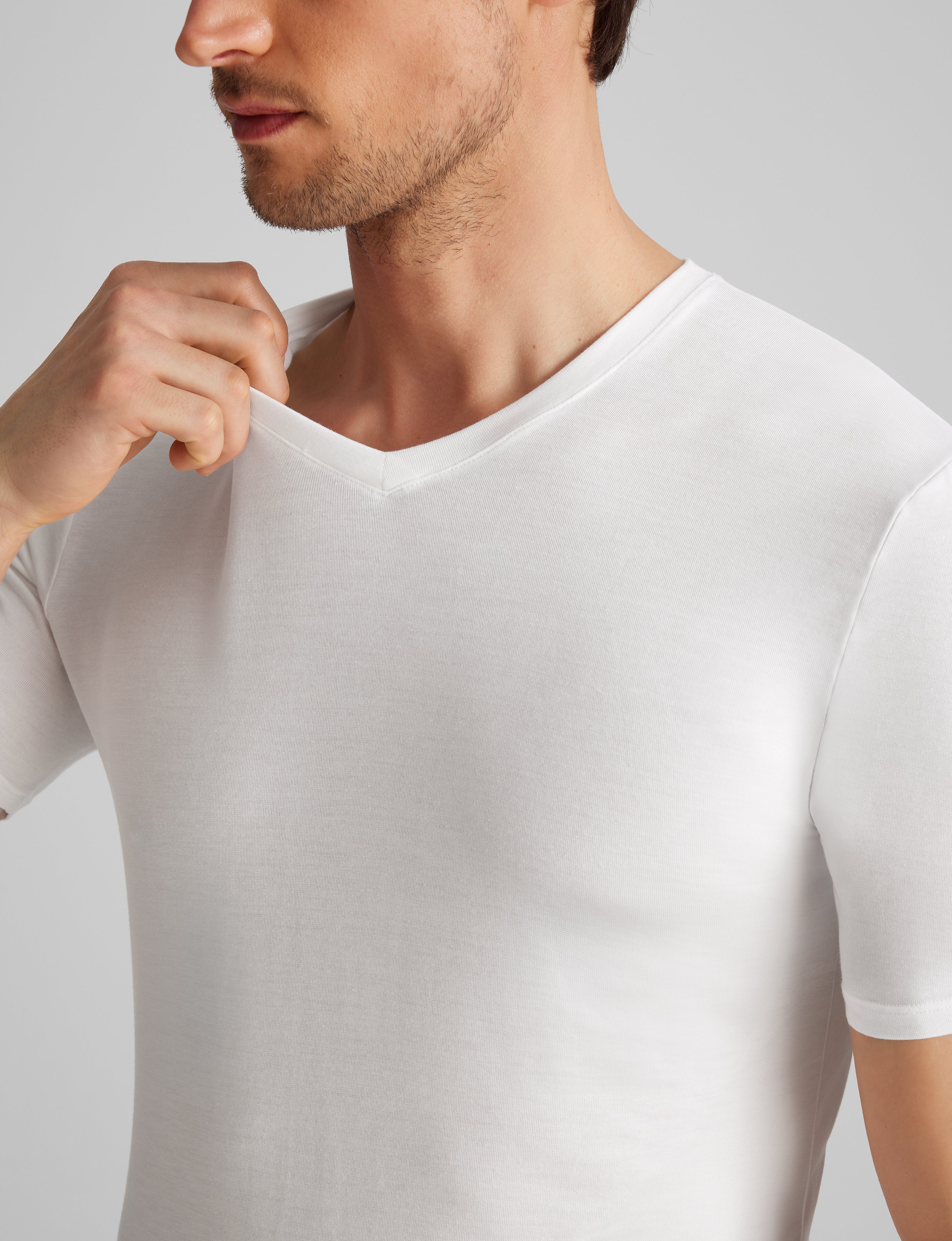 Second Skin High V-Neck Stay-Tucked Undershirt (3-Pack) - Image 9