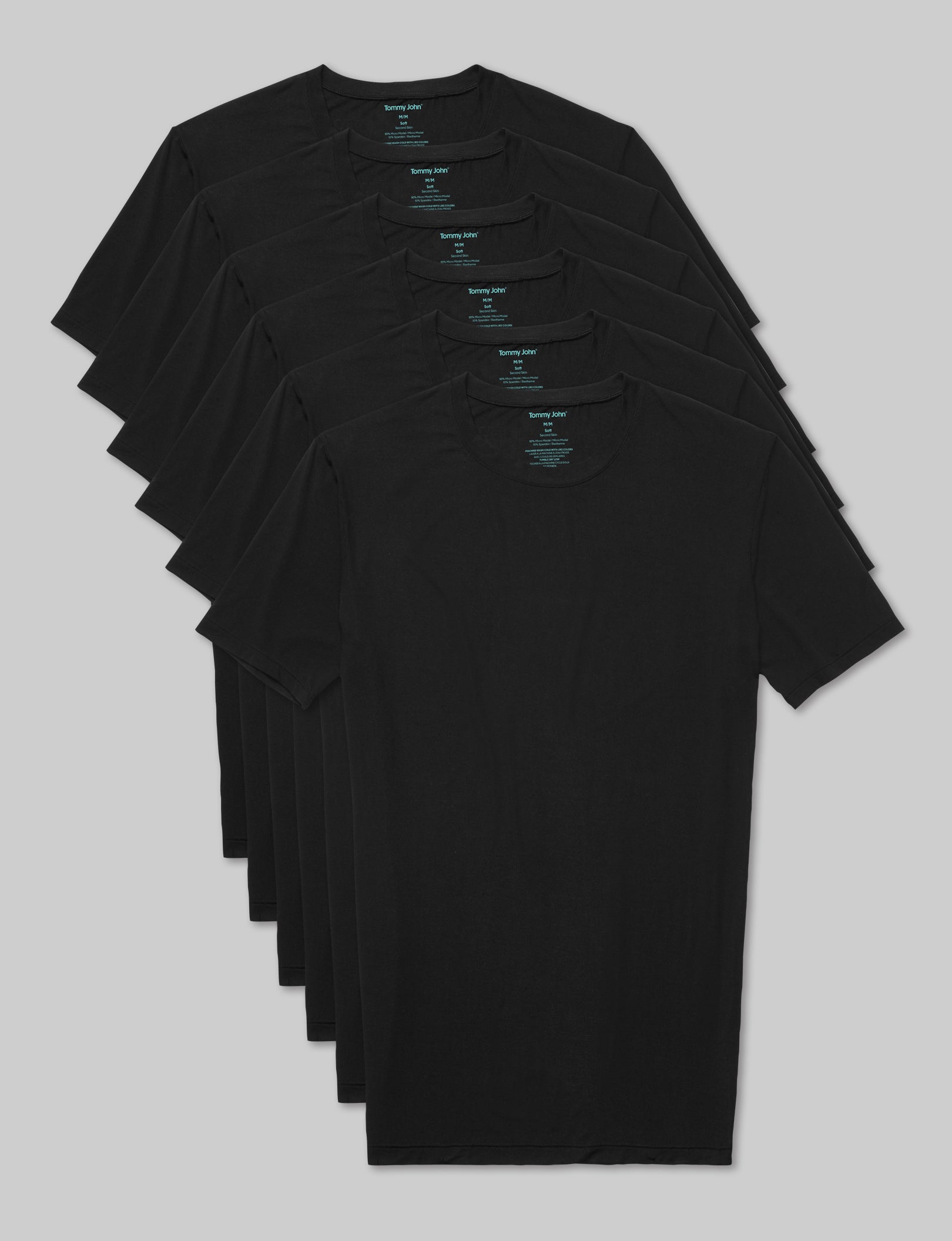 Second Skin Crew Neck Stay-Tucked Undershirt (6-Pack) - Image 2