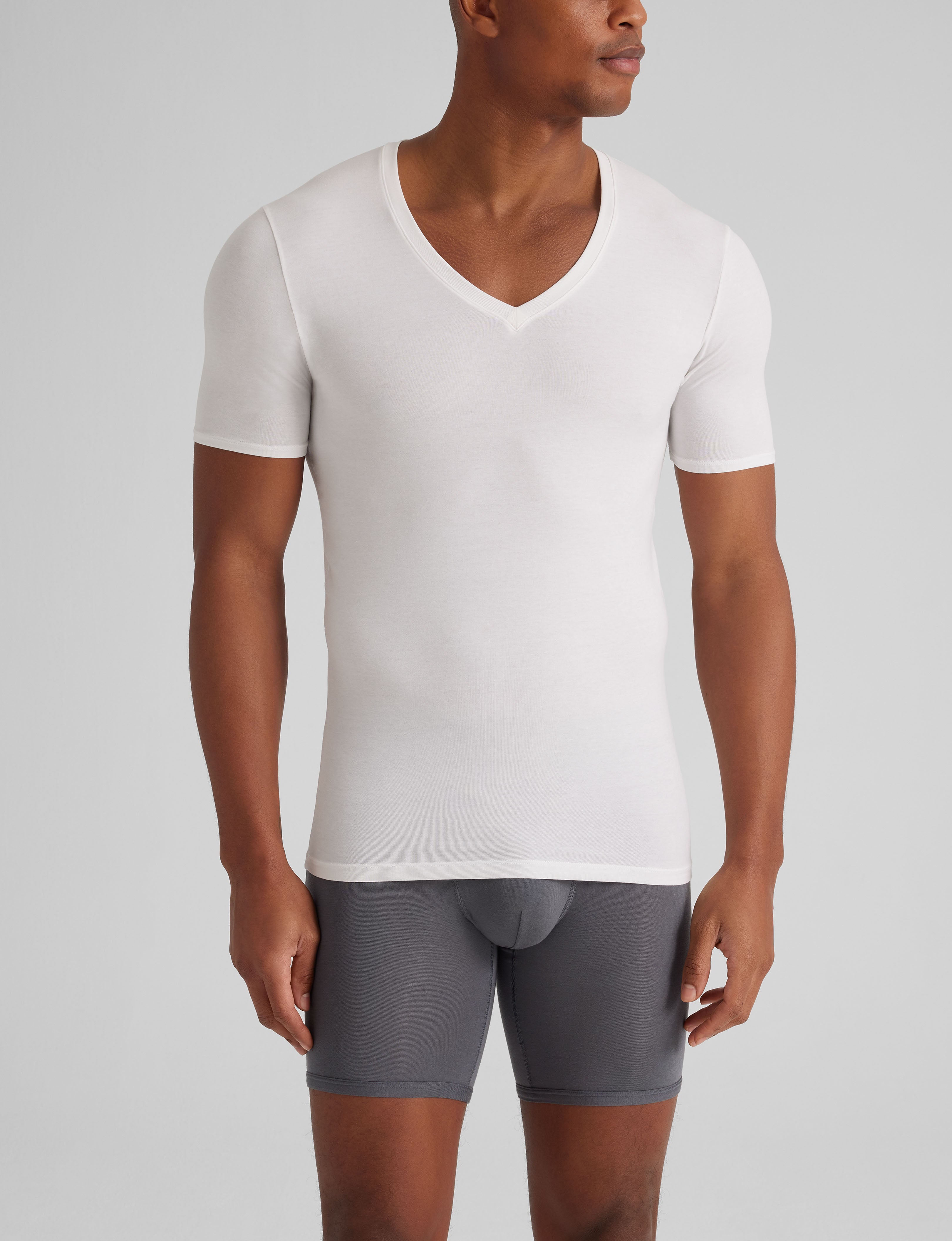 Cool Cotton Deep V-Neck Stay-Tucked Undershirt