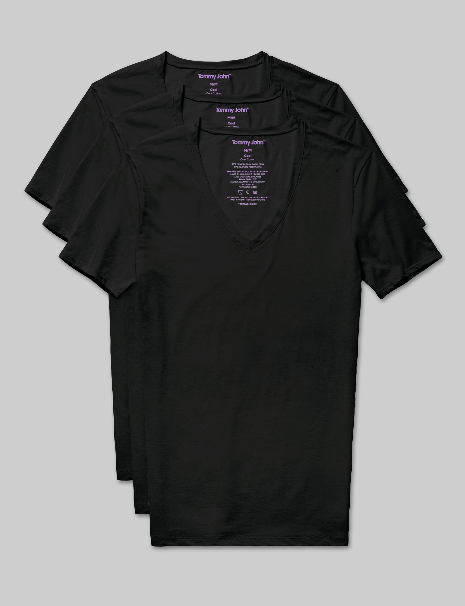Cool Cotton Deep V-Neck Stay-Tucked Undershirt (3-Pack) - Image 2