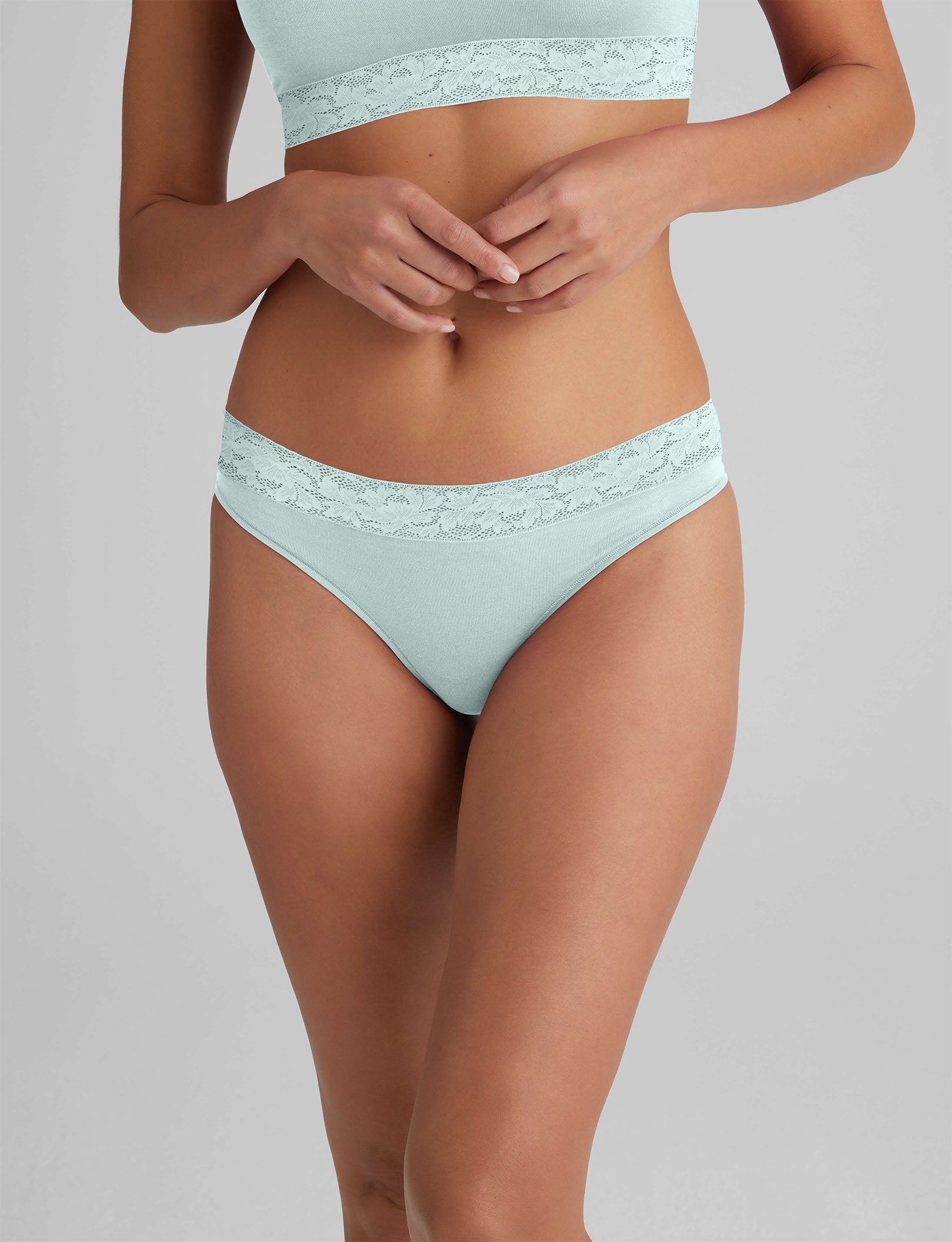 Women's Second Skin Thong, Lace Waist