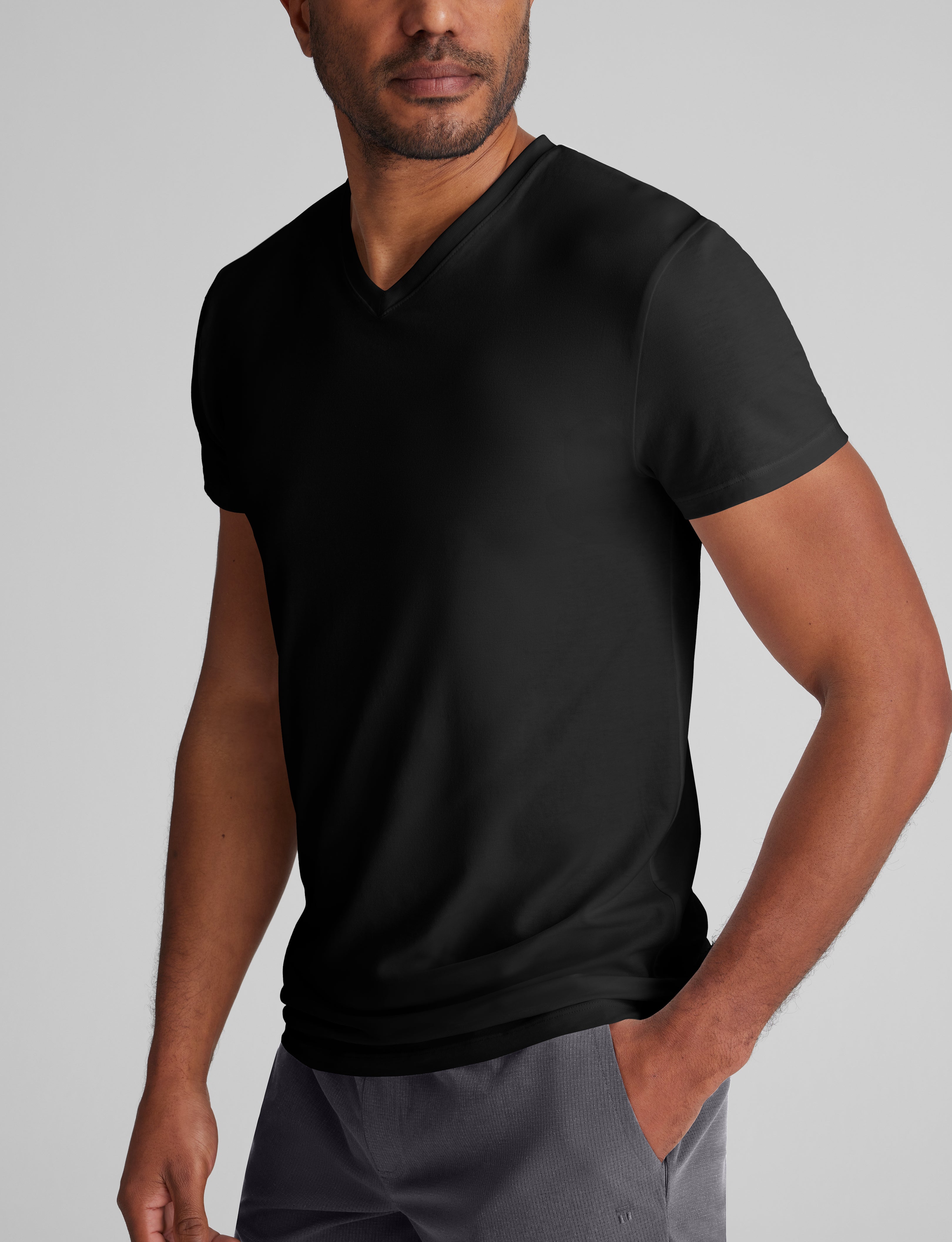 Cool Cotton High V-Neck Modern Fit Undershirt - Image 4