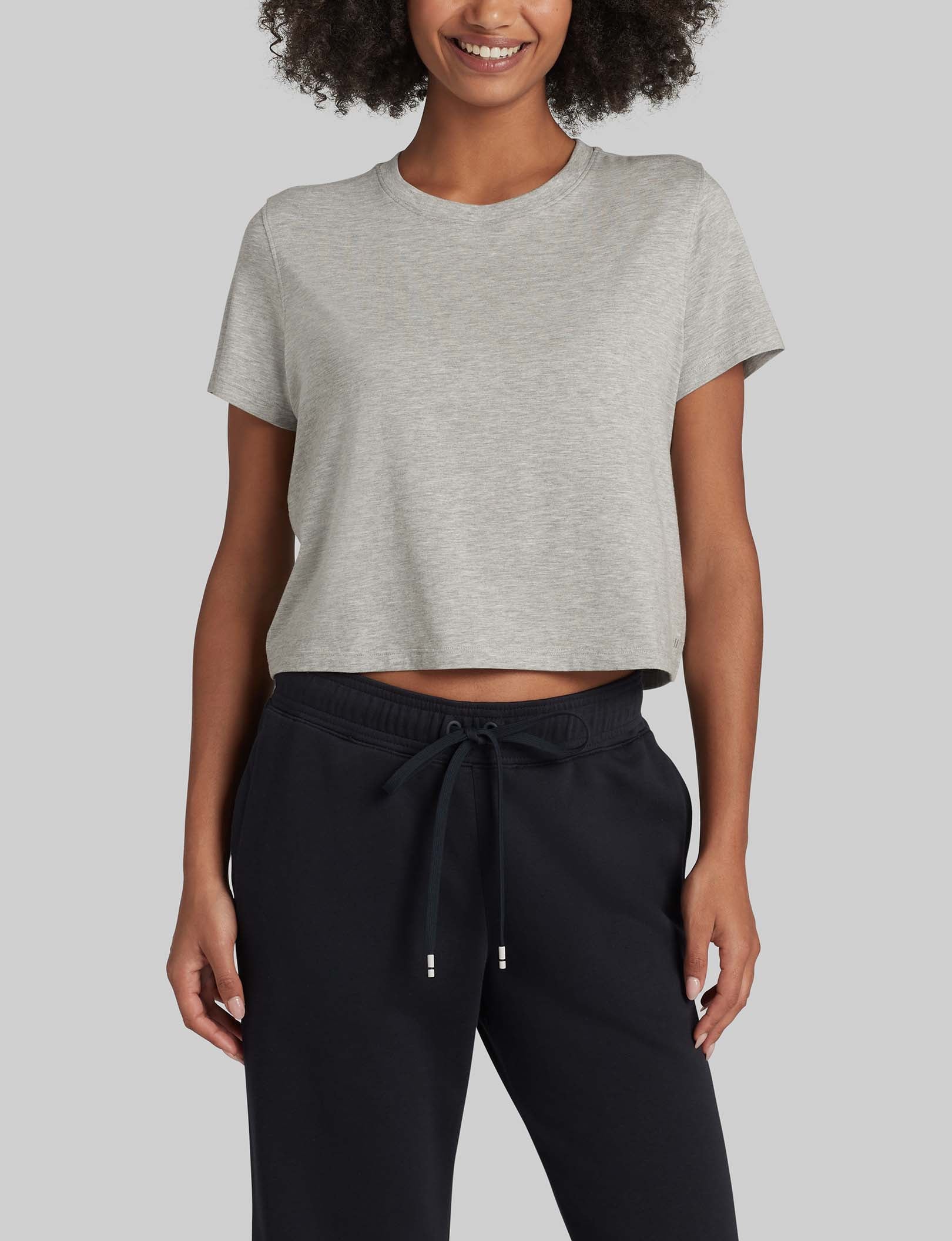 Women's Second Skin Not-Too-Cropped Crew Neck Tee