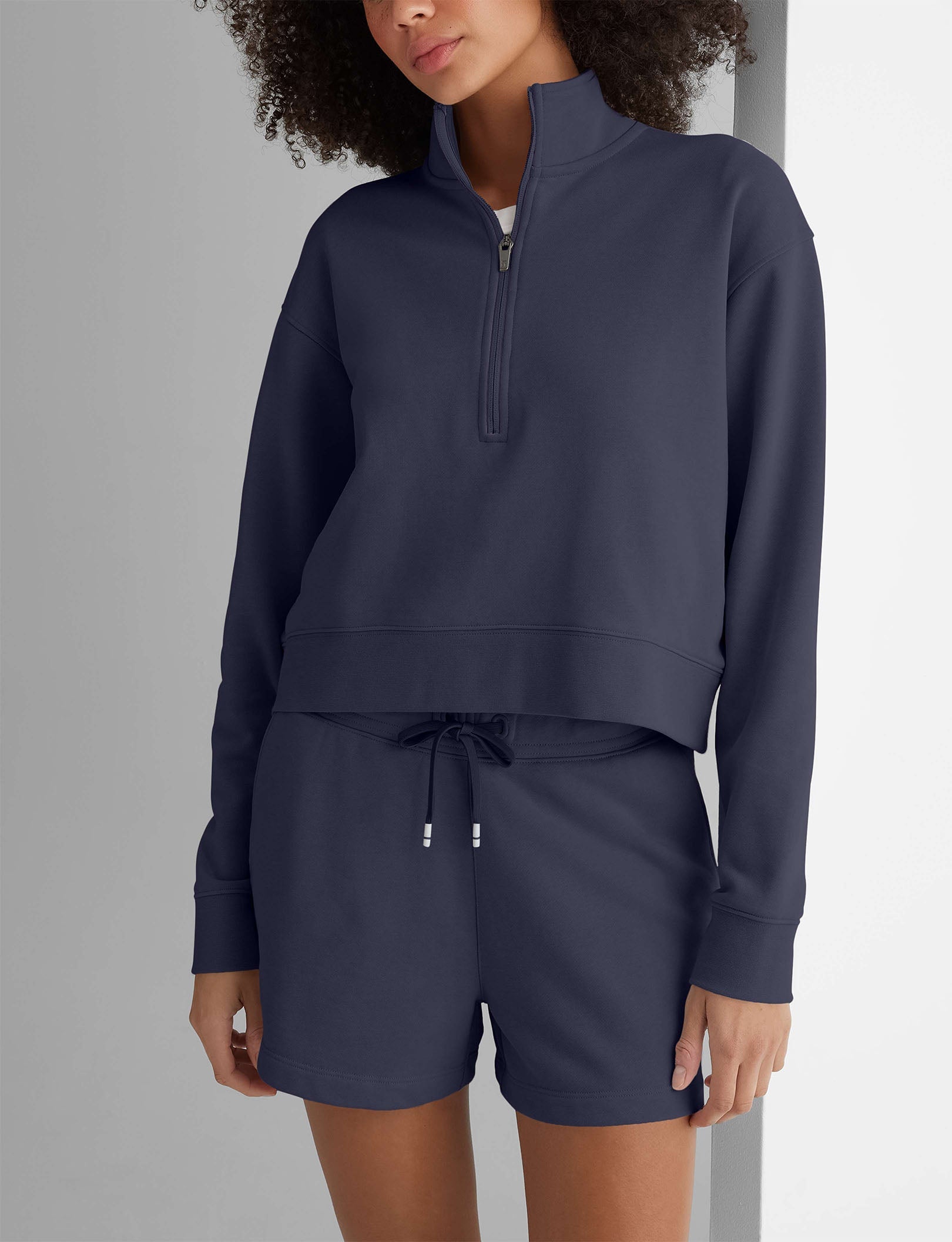 Women's French Terry Half-Zip Sweatshirt - Image 10