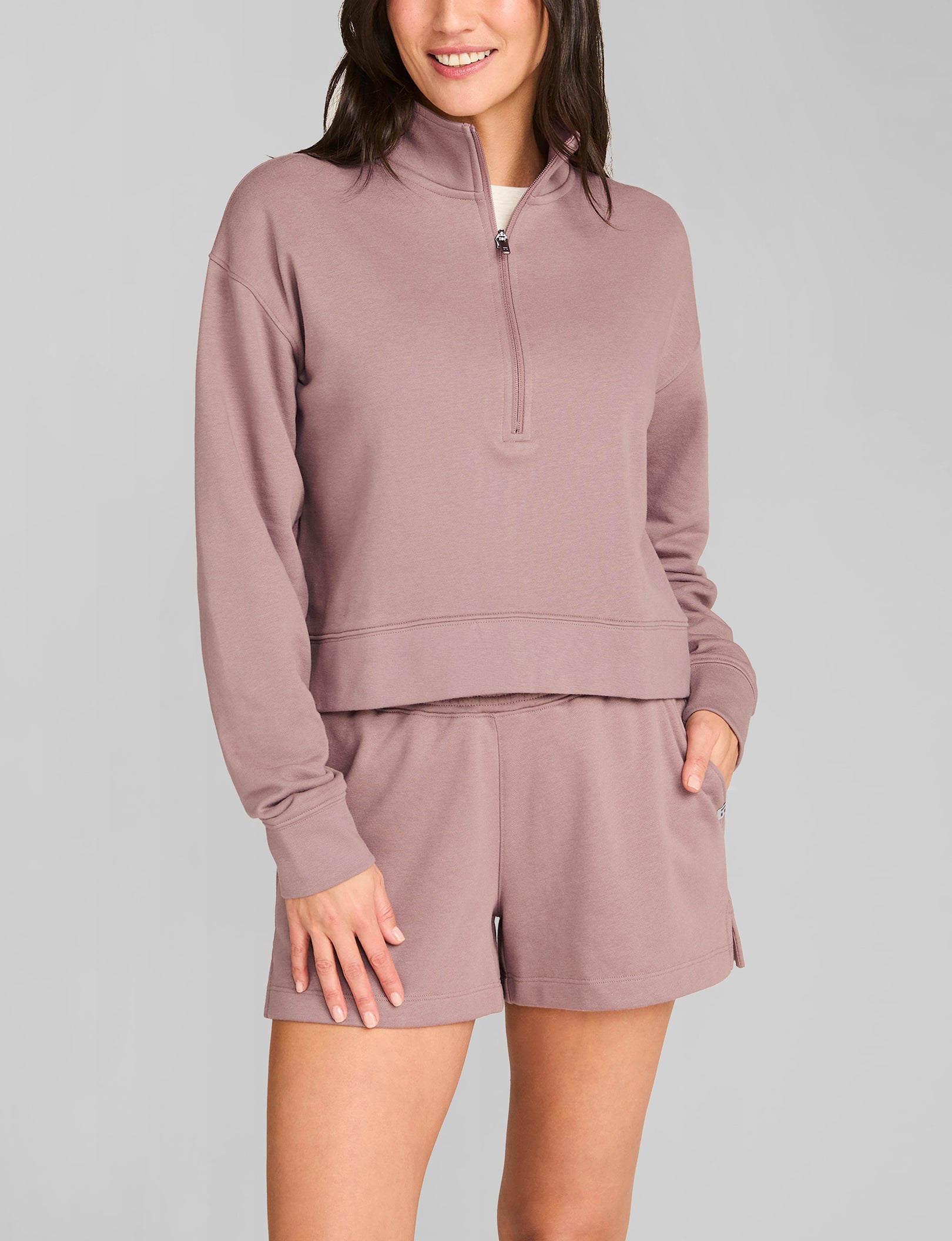 Women's French Terry Half-Zip Sweatshirt - Image 2