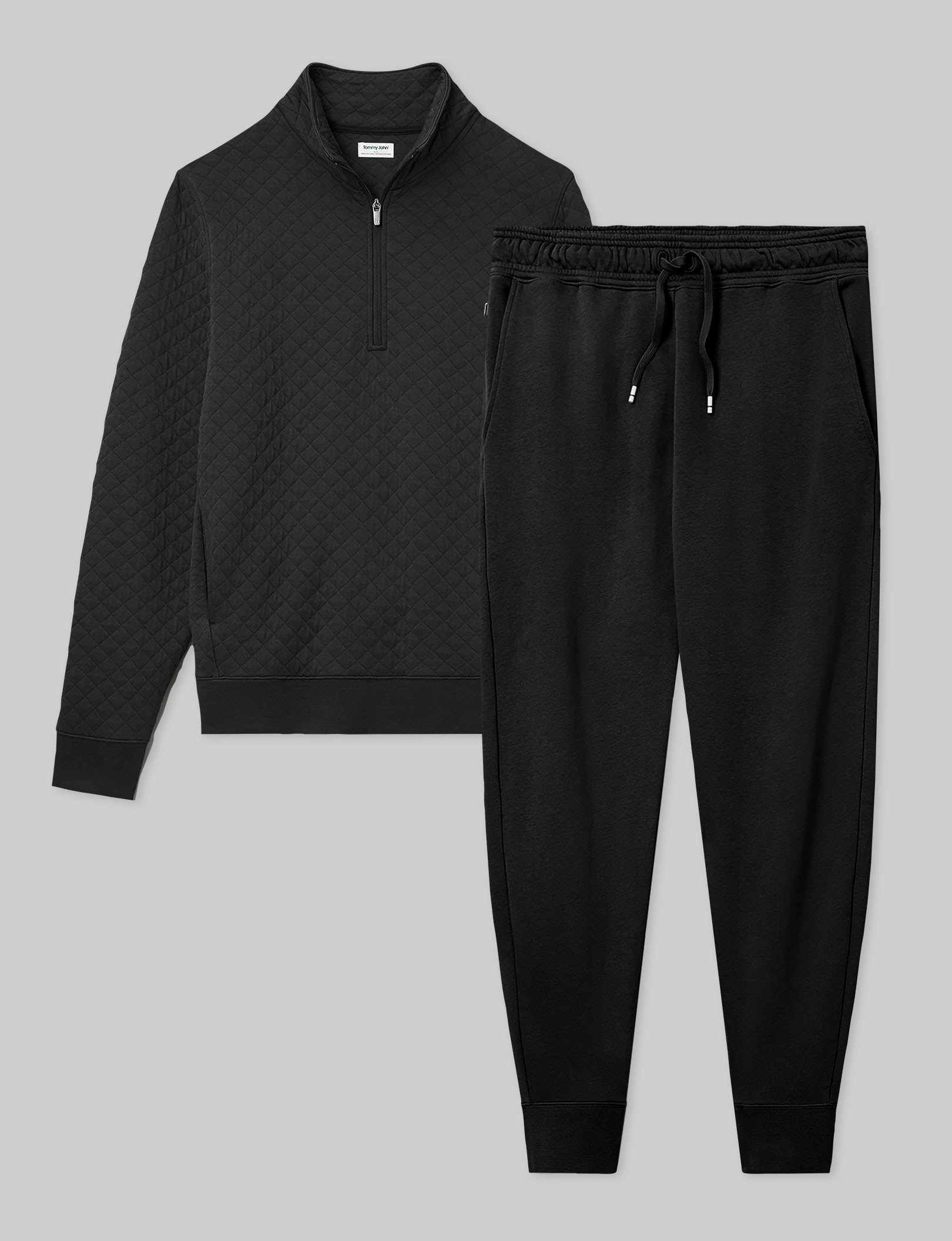 Quilted Quarter Zip & French Terry Jogger Set