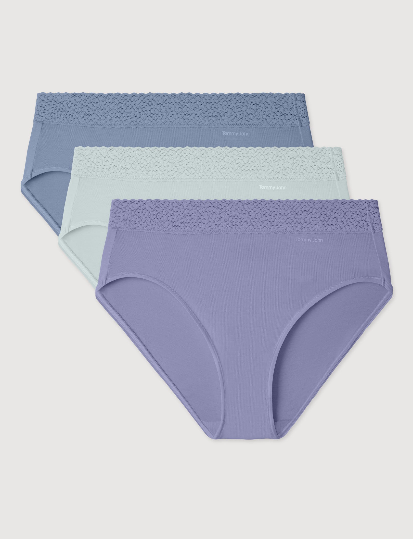 Women's Second Skin High-Rise Brief, Lace Waist (3-Pack)