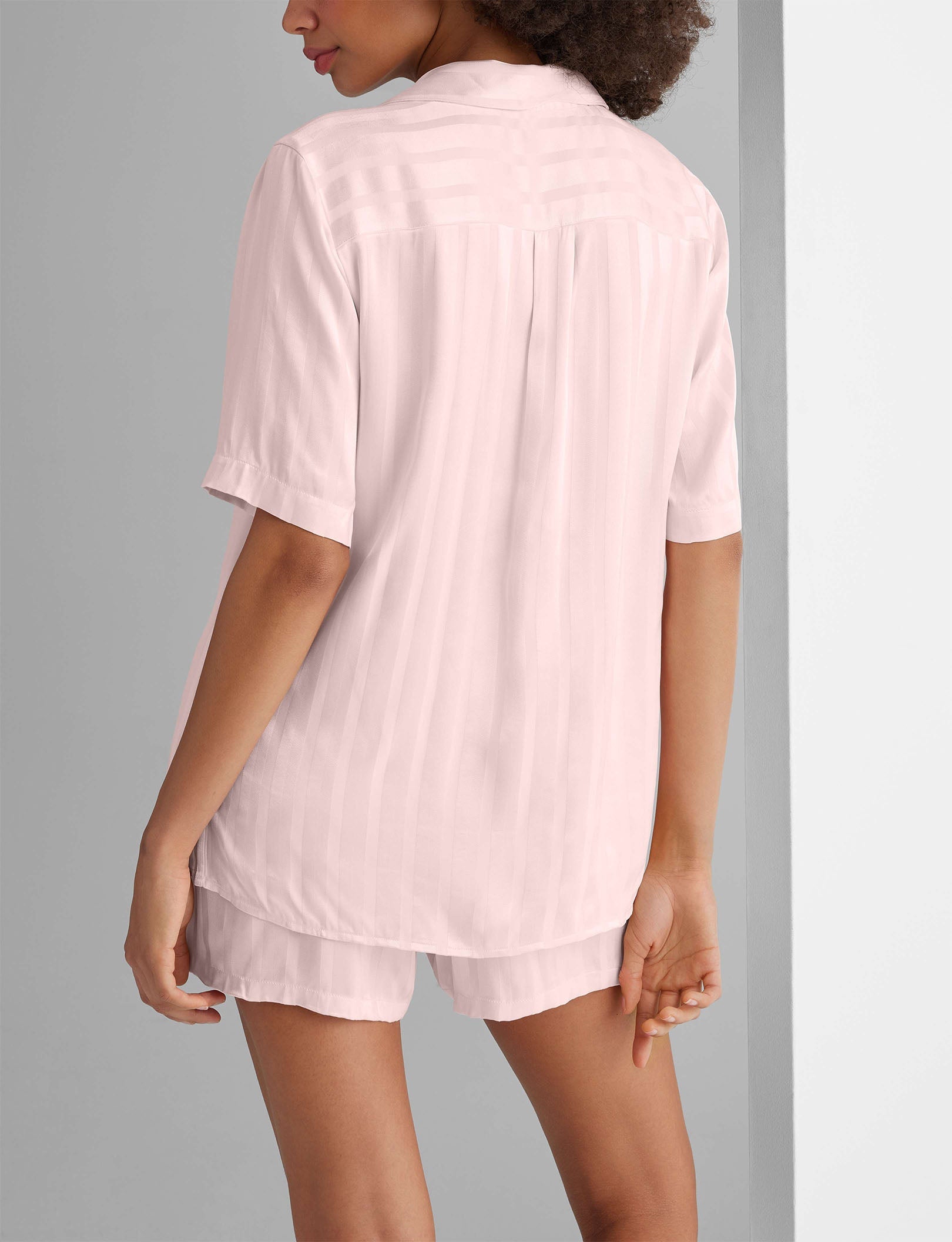 Women's Satin Jacquard Pajama Top & Short Set - Image 12