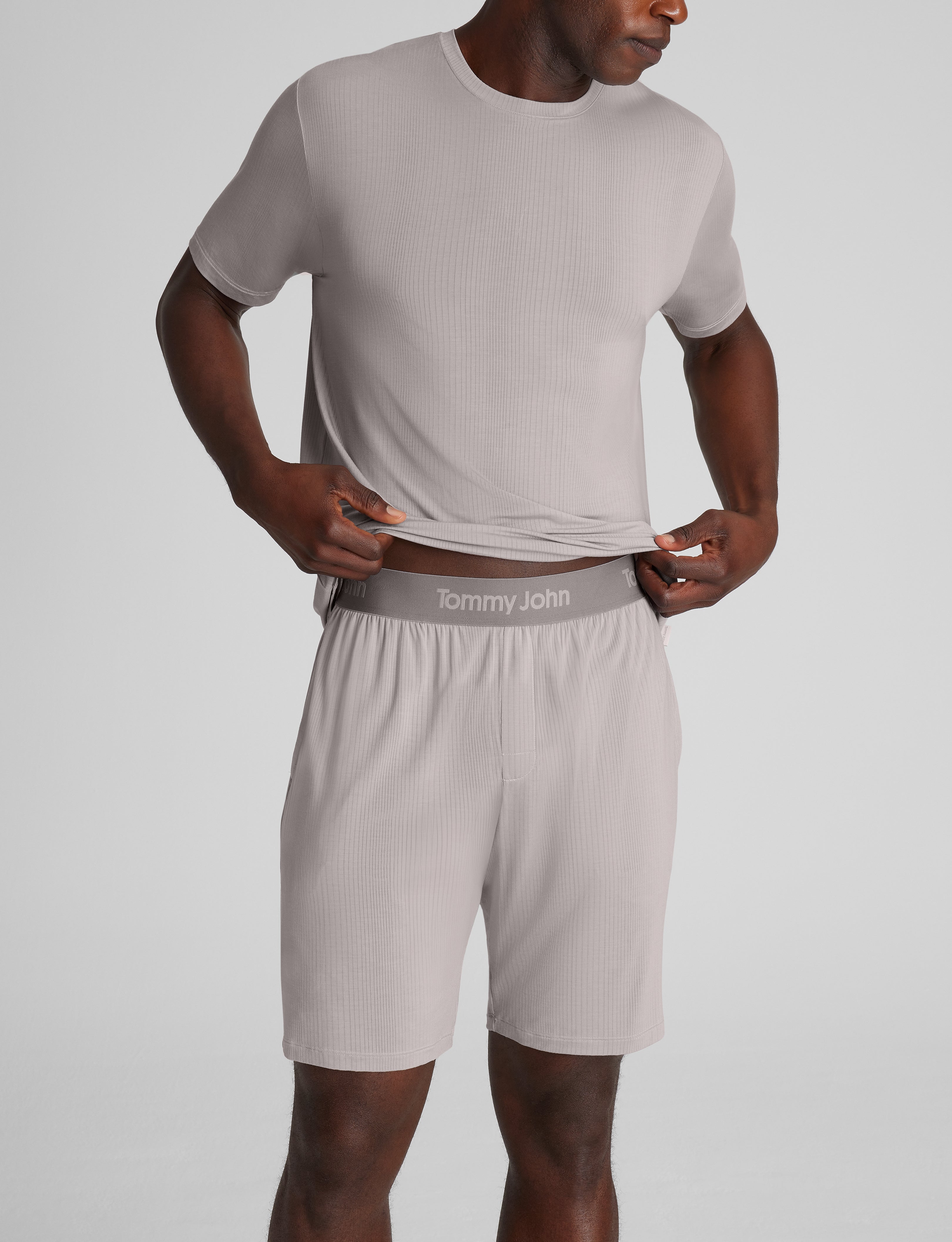 Second Skin Luxe Rib Sleep Tee & Short Set - Image 12