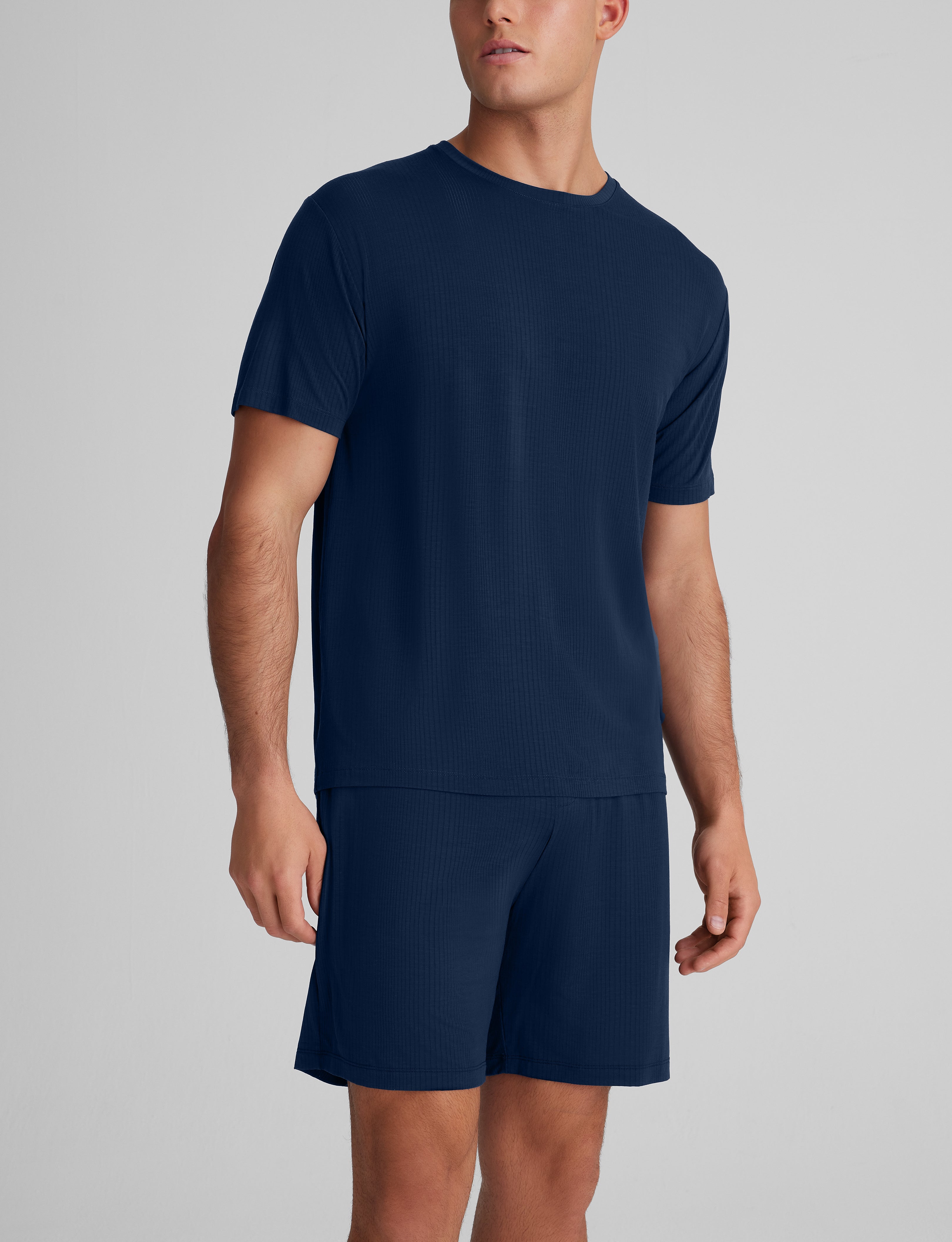 Second Skin Luxe Rib Sleep Tee & Short Set - Image 8