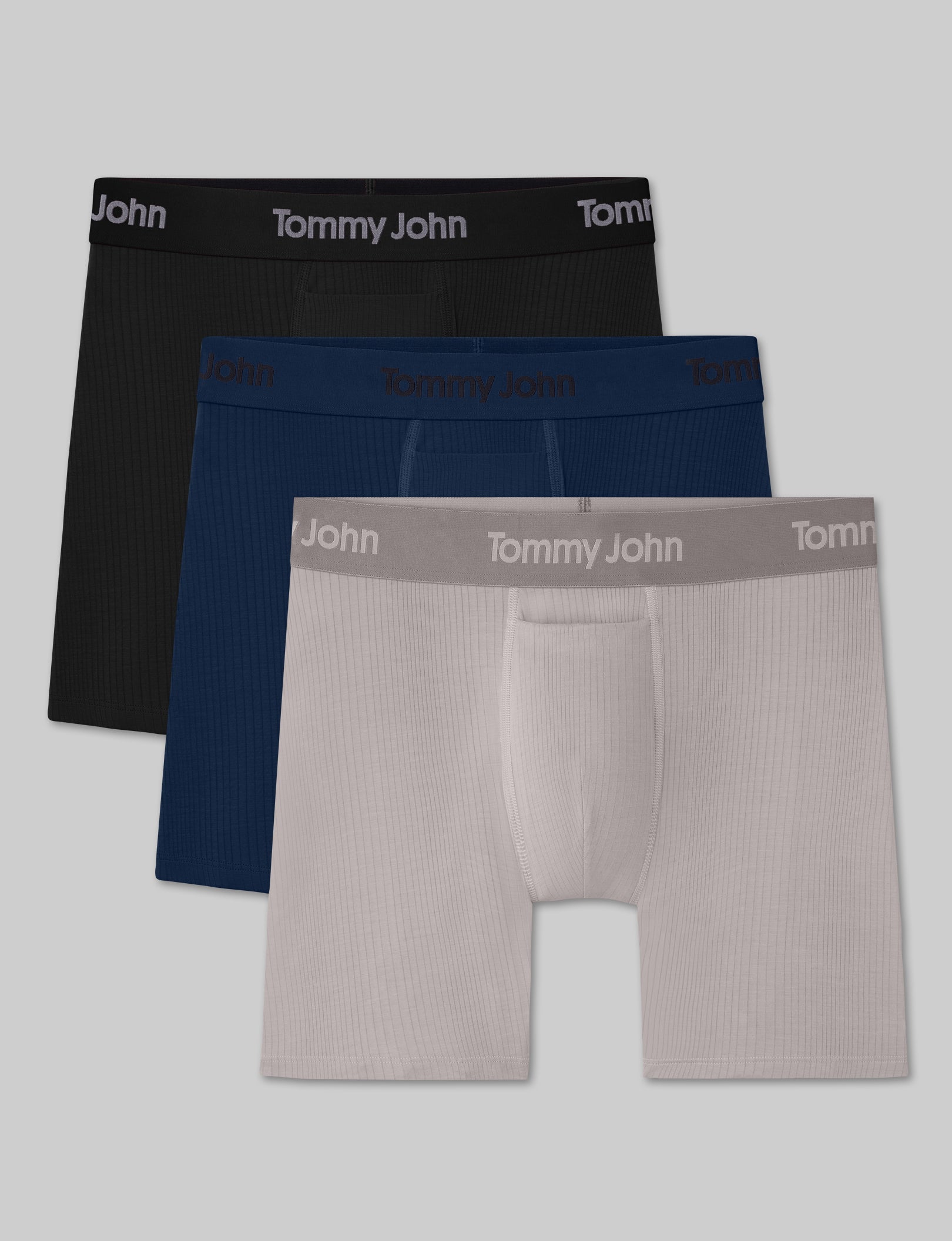 Second Skin Luxe Rib Mid-Length Boxer Brief 6" (3-Pack)